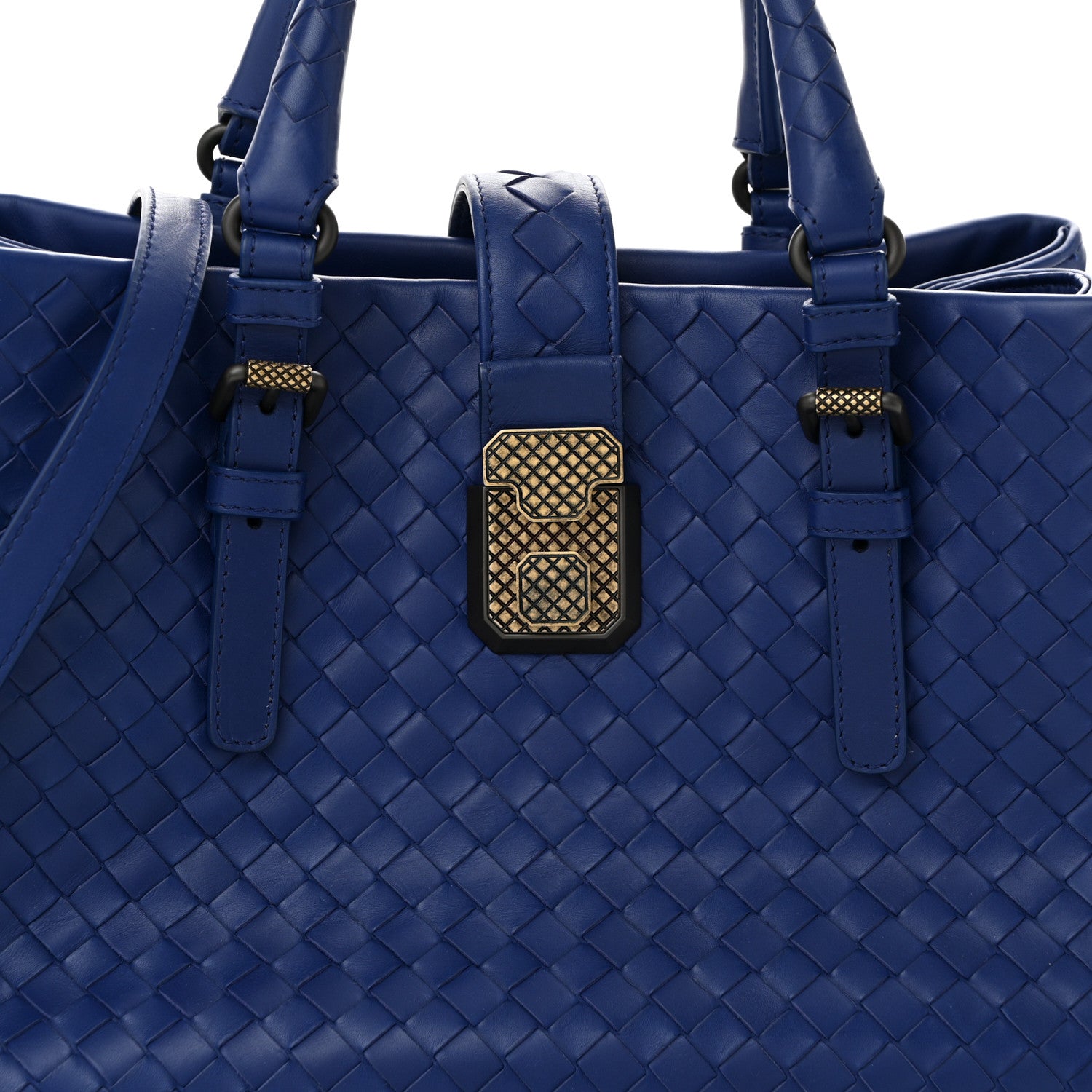 Bottega Veneta Light Calf Intrecciato Small Roma Signal Blue 8 of 10