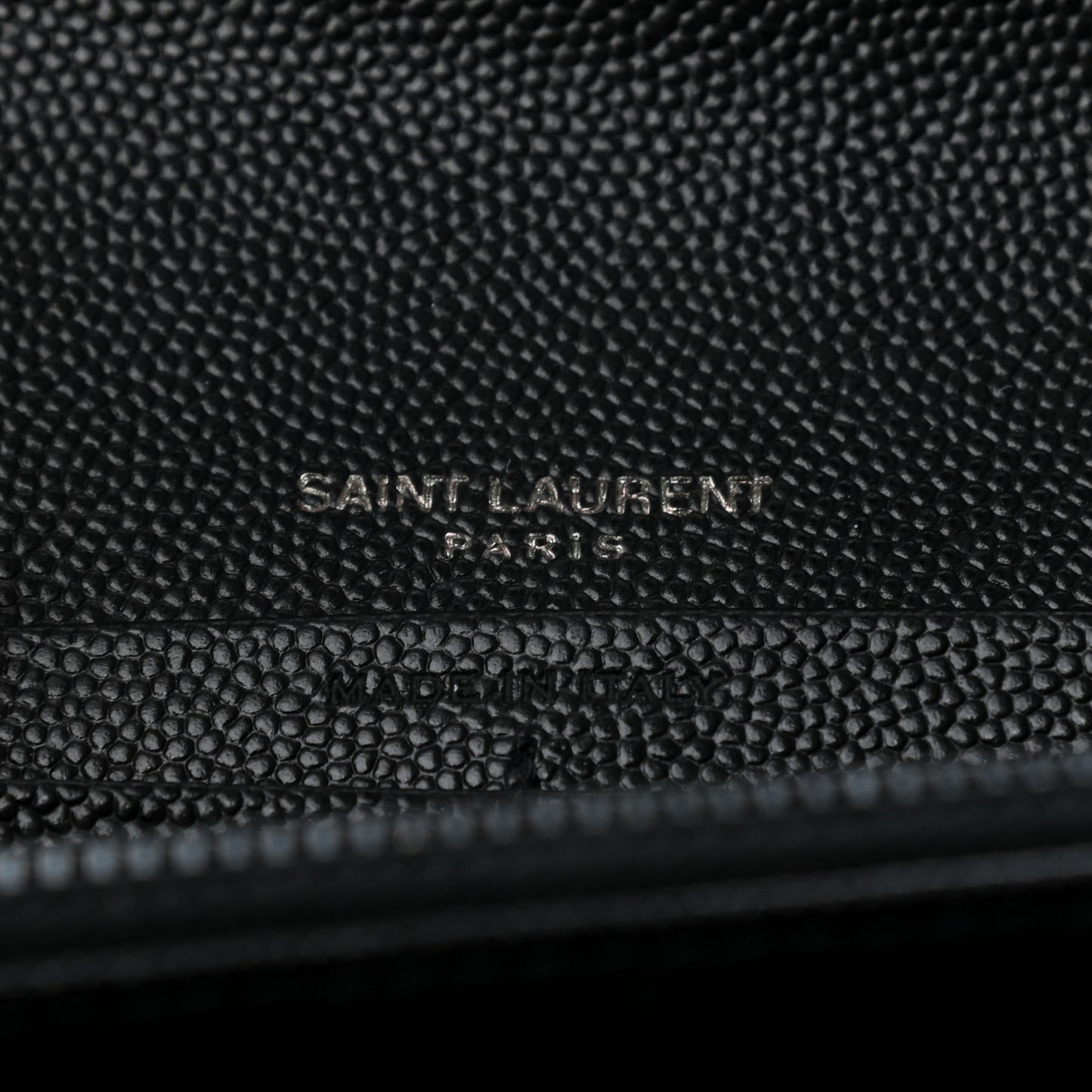 Grain De Poudre Matelasse Chevron Monogram Large Flap Wallet Black