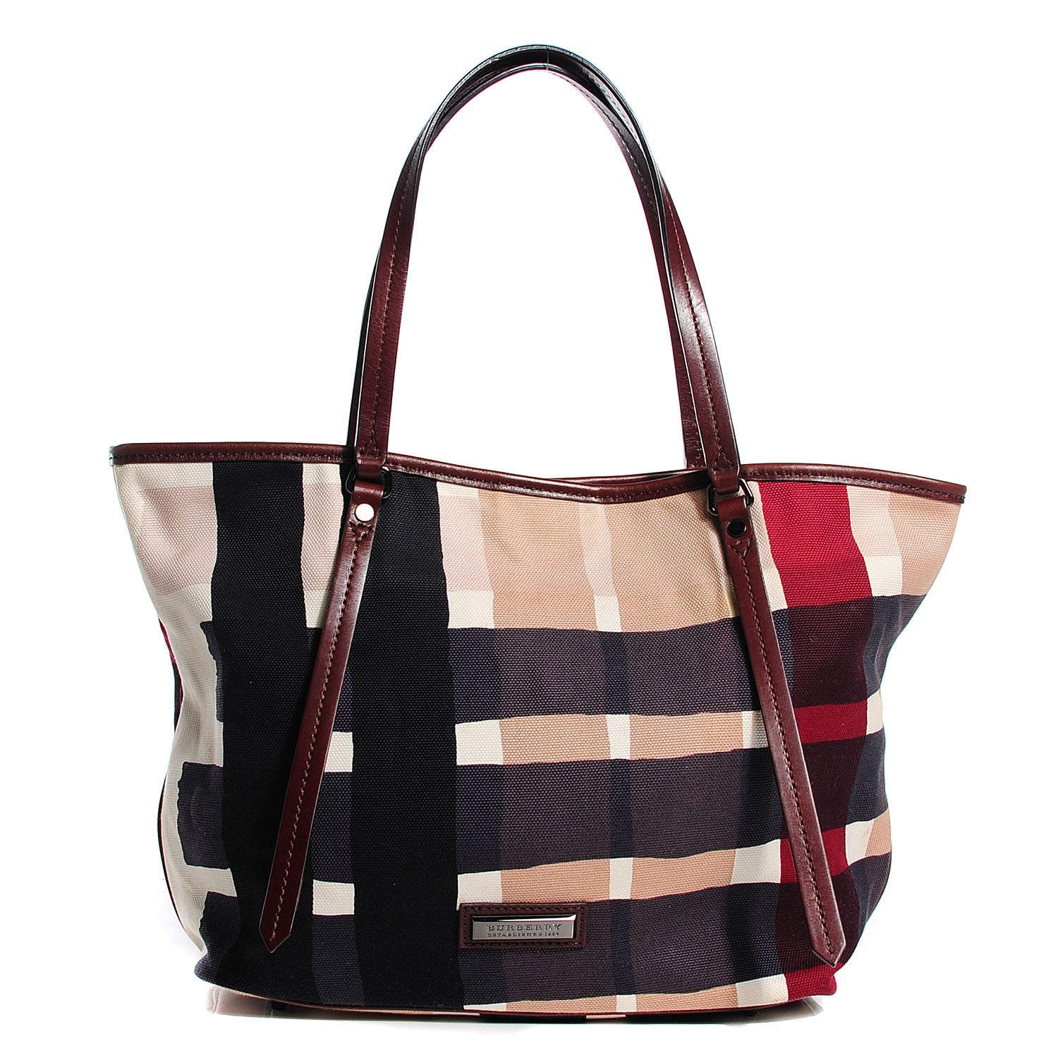 Burberry Canvas Mega Check Medium Tote 1 of 8