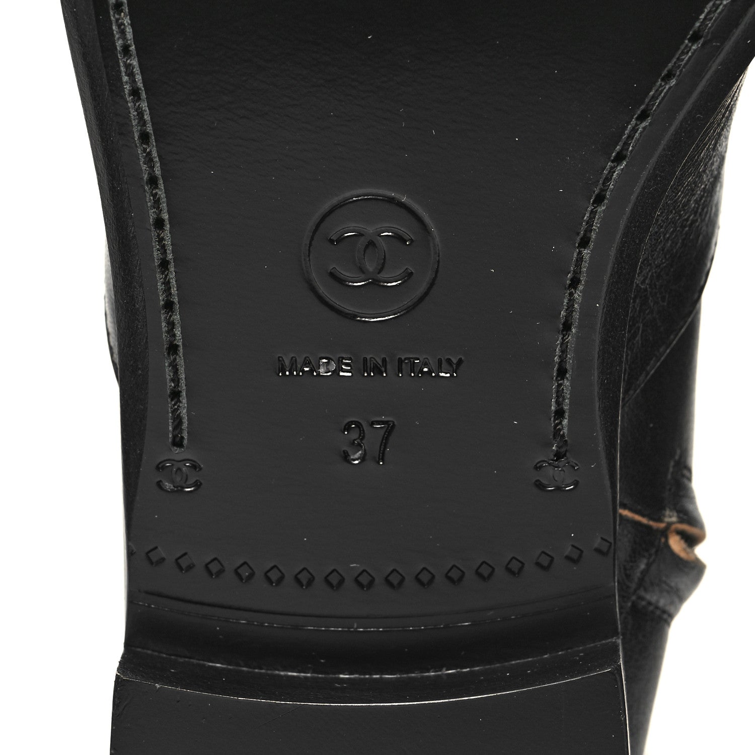 Chanel Aged Calfskin CC Ankle Boots 37 Black 7 of 8