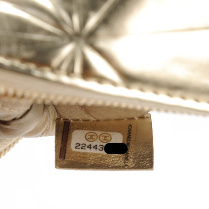 Chanel Metallic Lambskin Embossed Cosmetic Pouch Gold 7 of 7