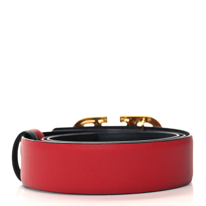 Valentino Garavani Glossy Calfskin VLogo Reversible 40mm Belt 95 38 Black Rouge Pur 2 of 5