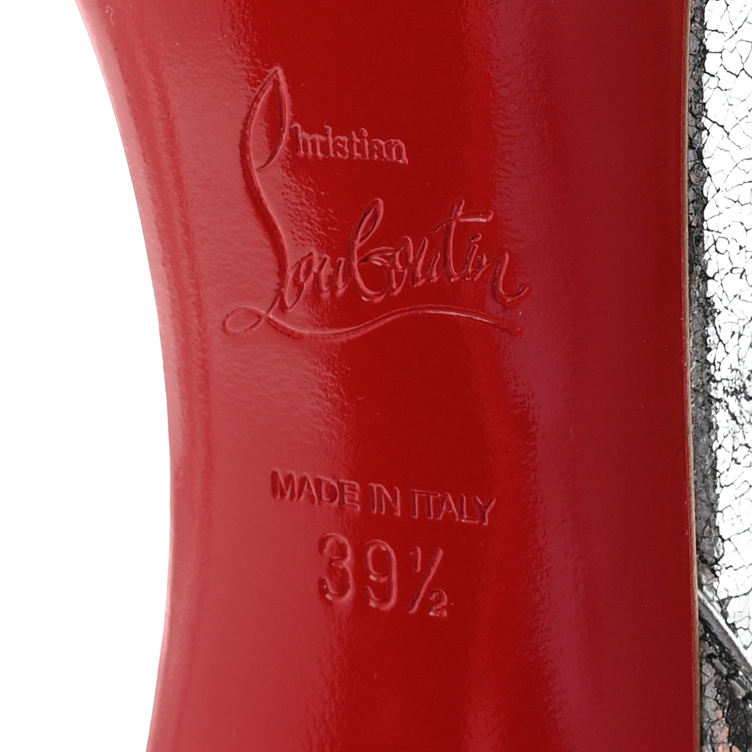 Christian Louboutin Laminato Manoir PVC Rosalie 100 Sandals 39.5 Silver 7 of 9