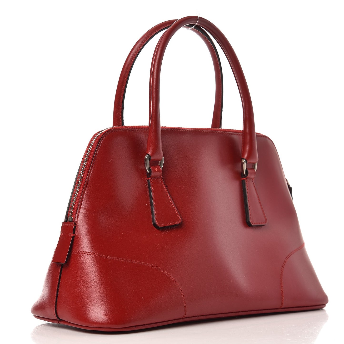Box Calfskin Mini Frame Bowler Rosso