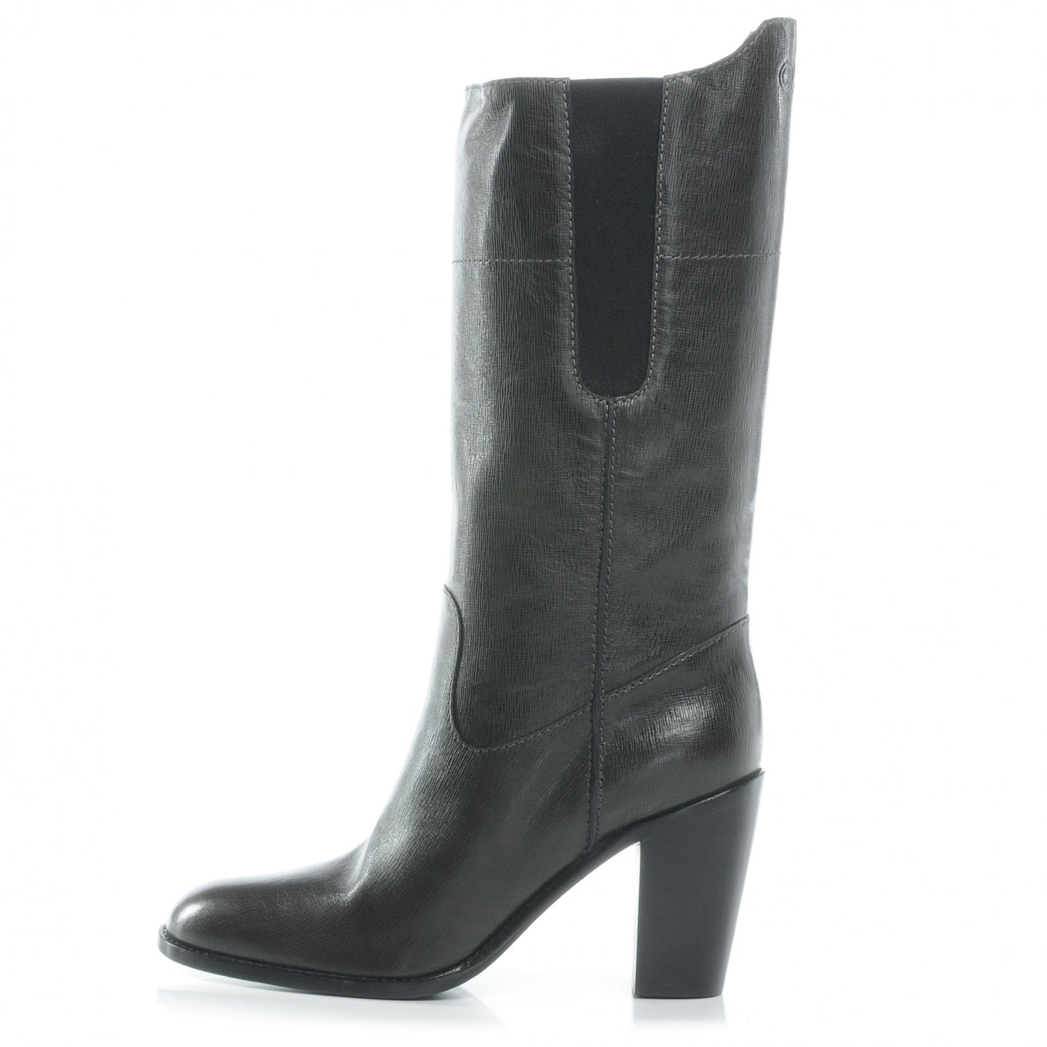 Chanel Leather Coco Boy Boots 40 Gris Fonce 1 of 7