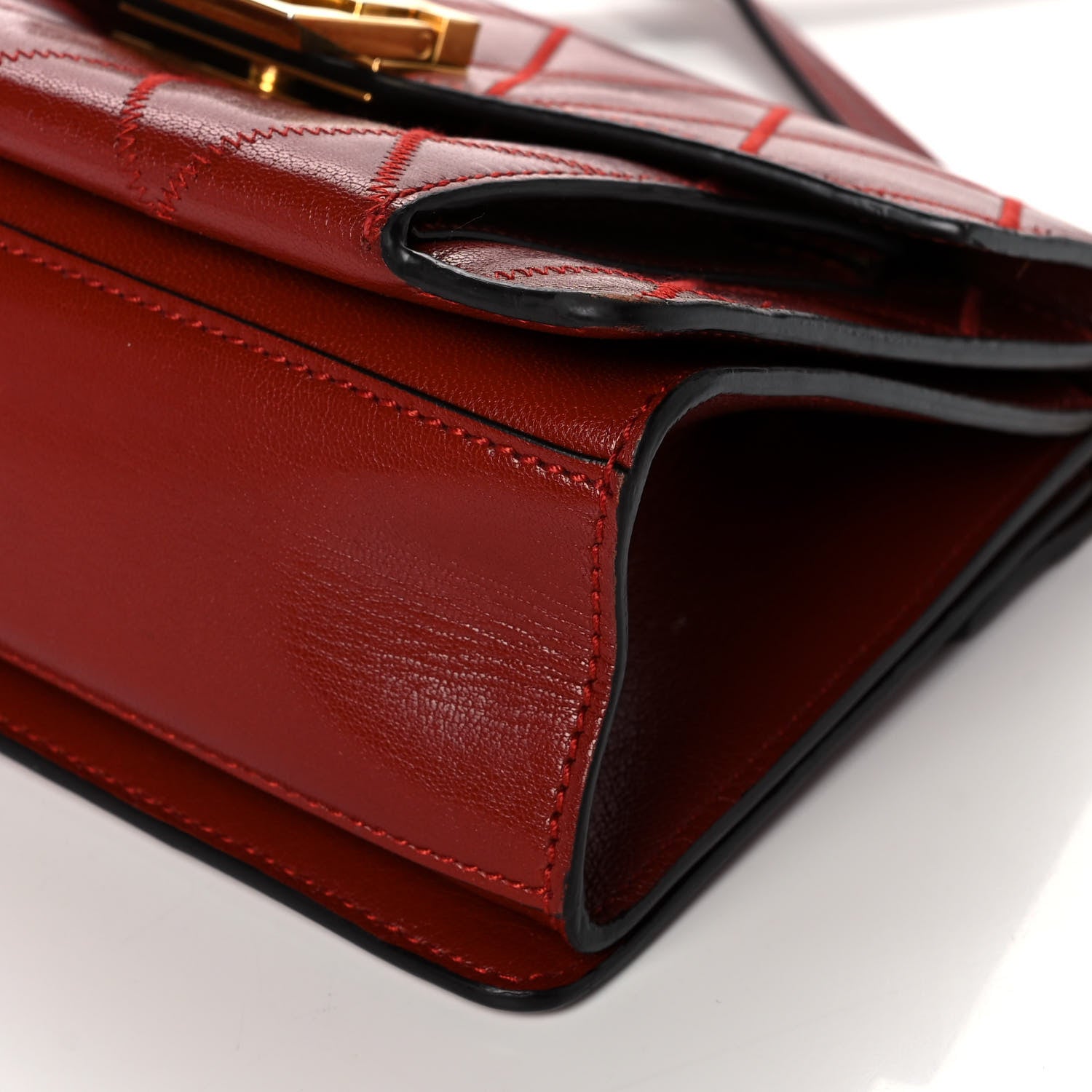 Givenchy Goatskin Quilted Small GV3 Shoulder Bag Vermilion 9 of 10