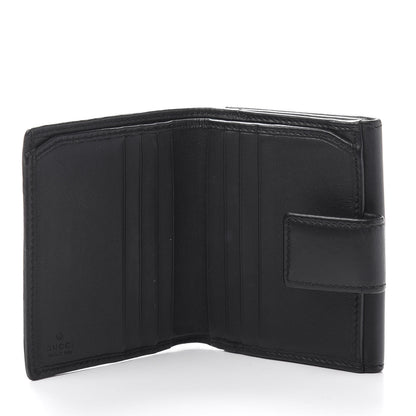 Gucci Calfskin Swarovski Crystal Mini GG Sparkling French Flap Wallet Black 6 of 12