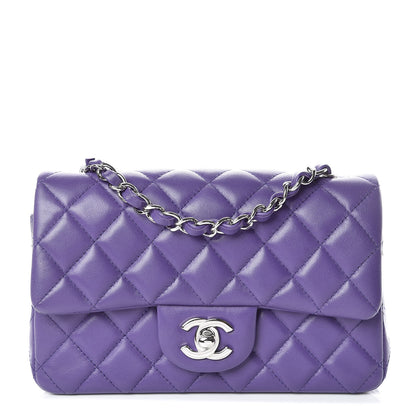 Chanel Lambskin Quilted Mini Rectangular Flap Purple 1 of 9
