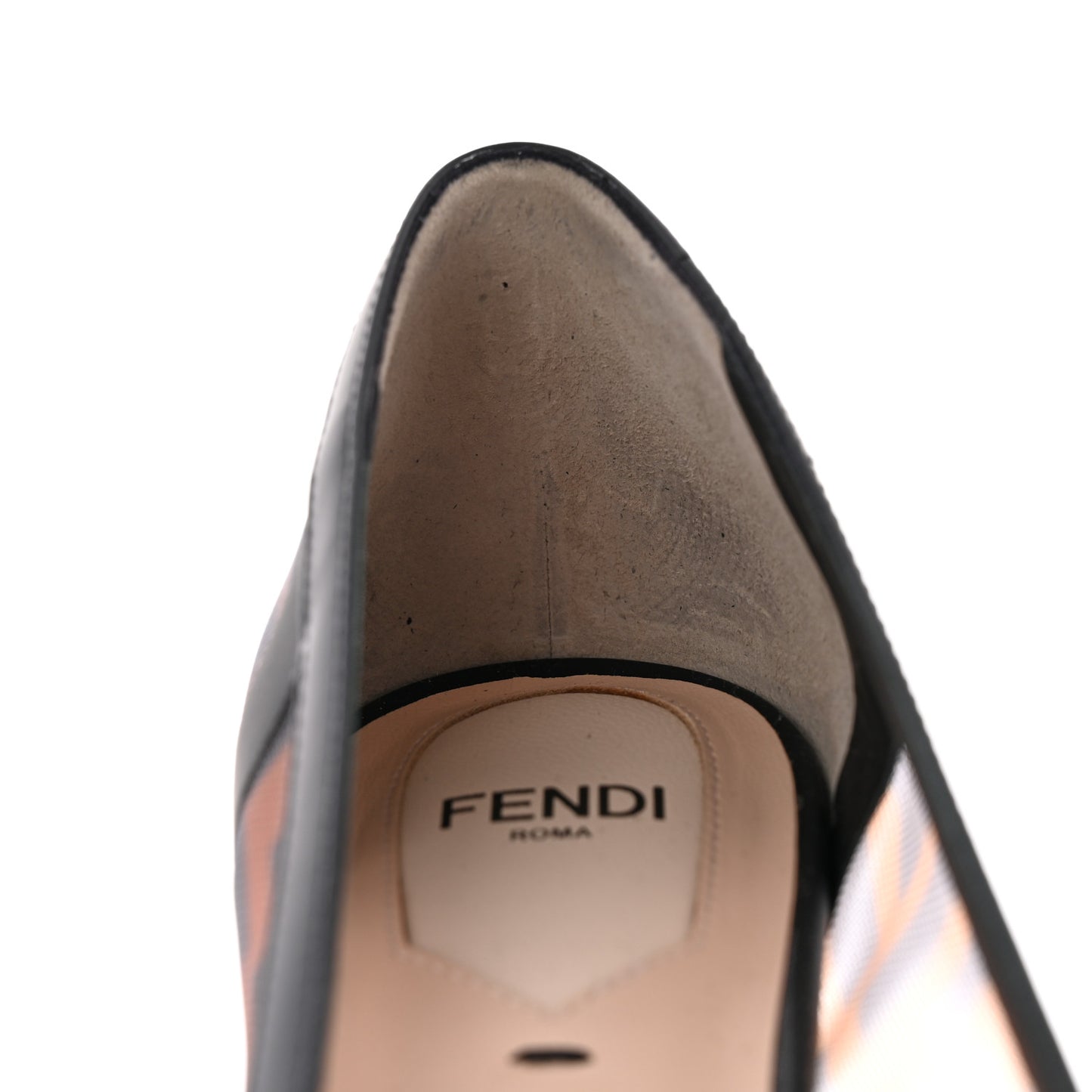 Technical Mesh Vitello Gommato FF Colibri 55mm Pumps 37.5 Tobacco Moro Black