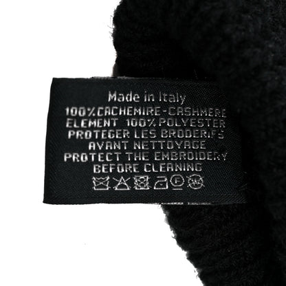 Chanel Cashmere Sequin Logo Gloves Black Gold 4 of 4