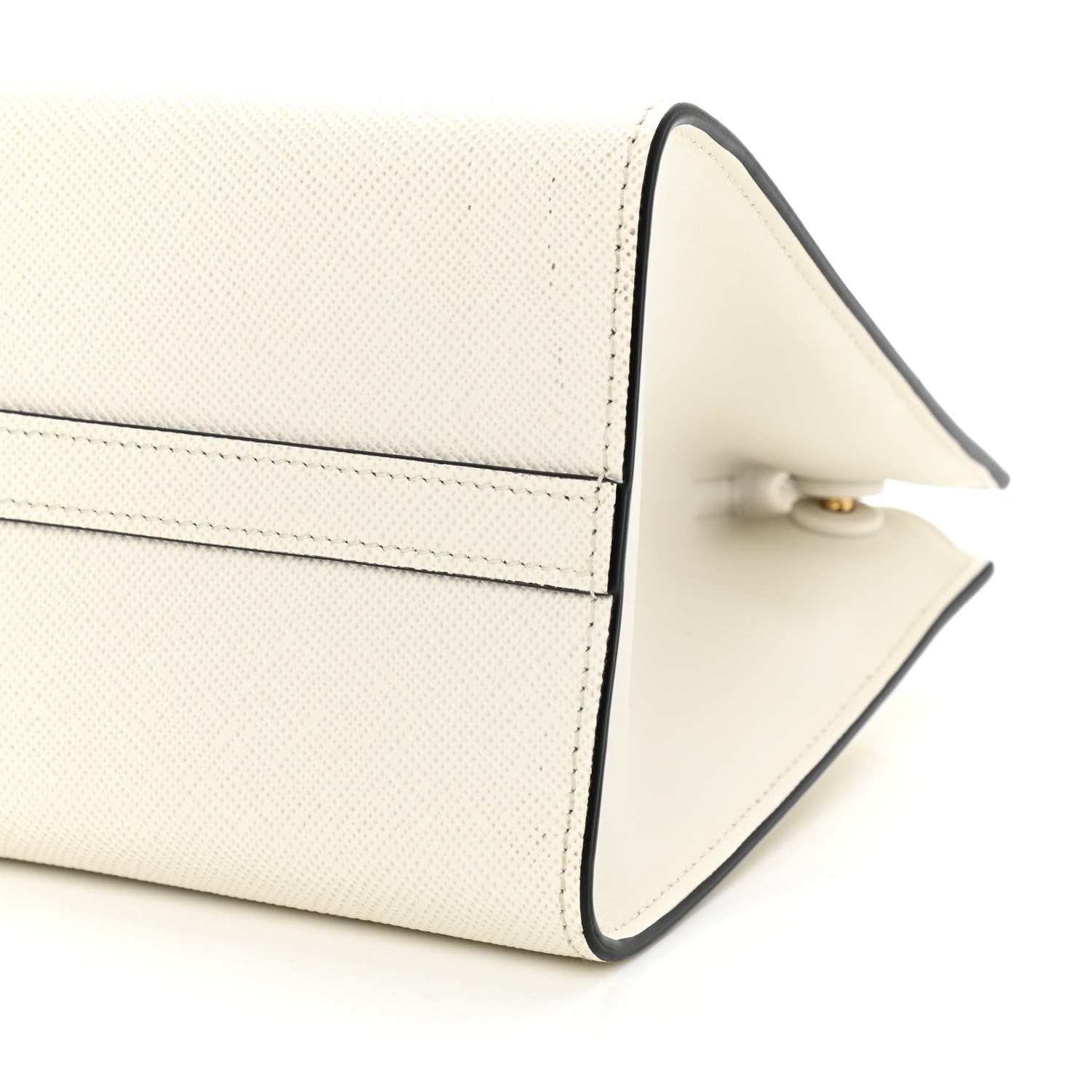 Prada Saffiano Cuir Calfskin Small Monochrome Top Handle Tote White 6 of 6