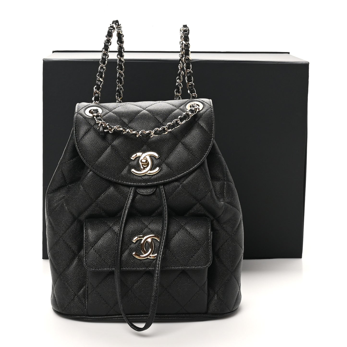 Caviar Quilted Backpack Bag Black