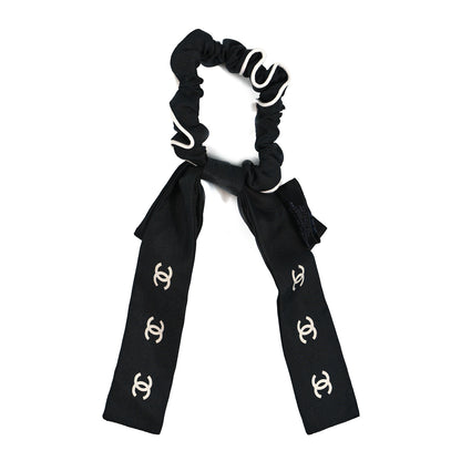 Chanel Silk CC Hair Tie Black 2 of 3