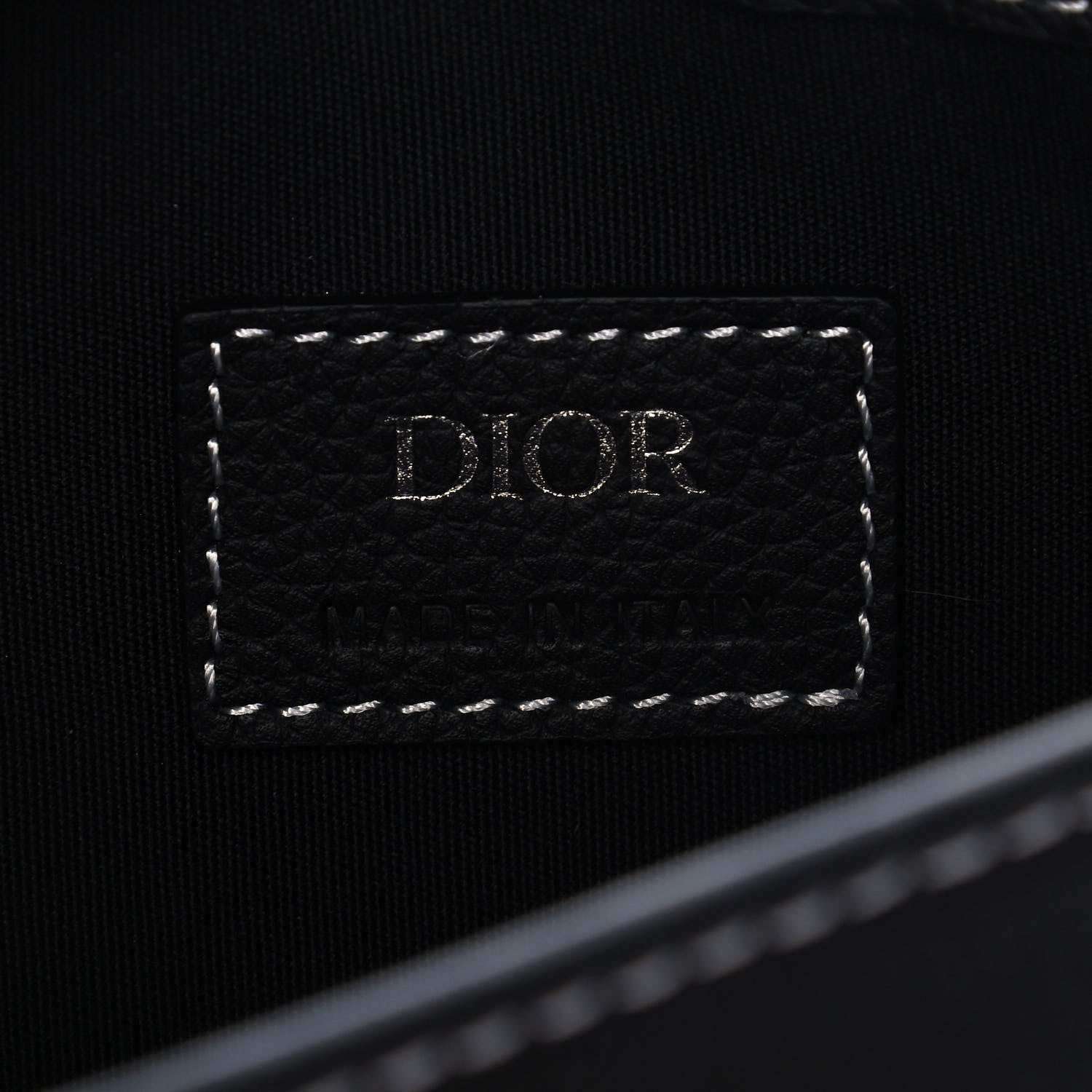 Christian Dior X KAWS Grained Calfskin Saddle Pouch Black 6 of 11