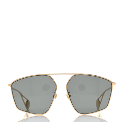 Gucci Square Frame GG0437SA Sunglasses Gold 2 of 7