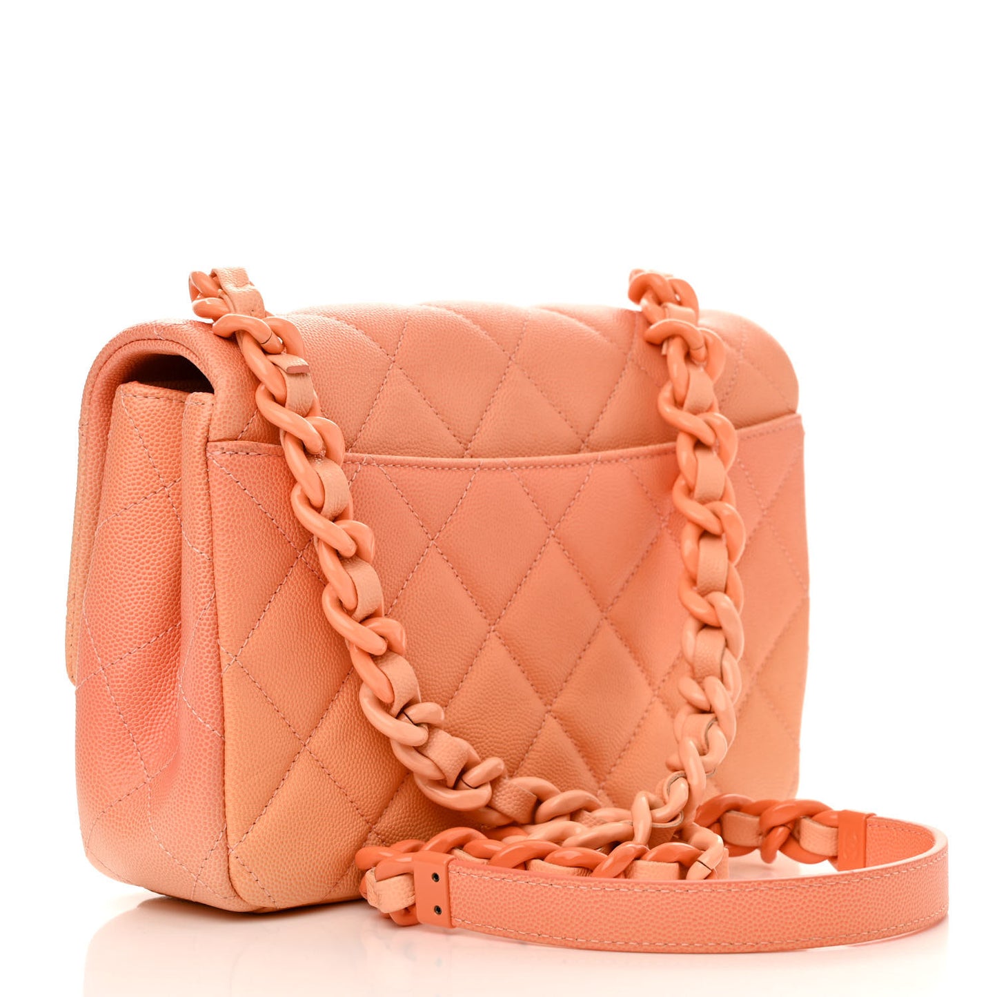 Shaded Caviar Quilted My Everything Flap Orange Light Orange