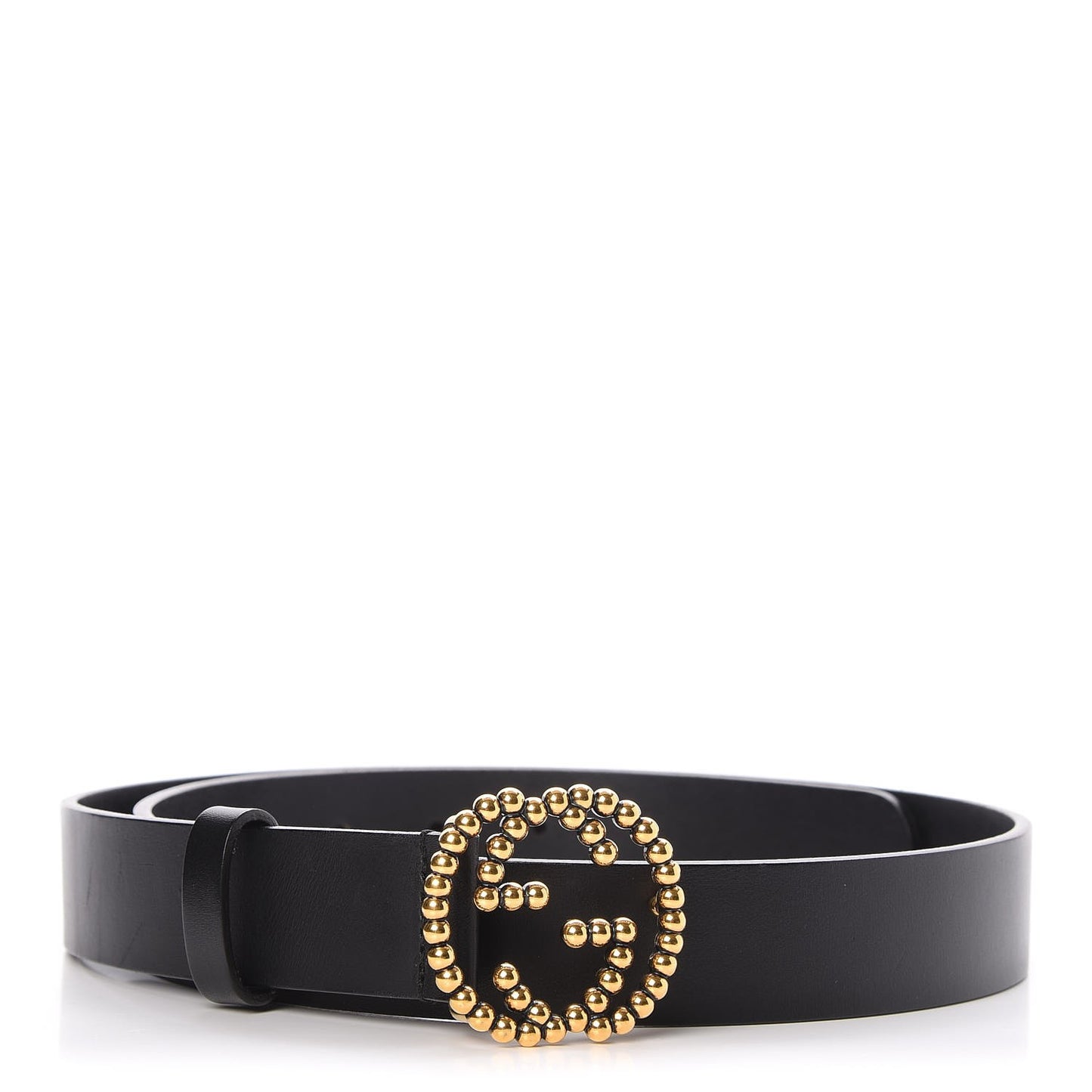 Margaux Calfskin Studded Interlocking G 30mm Belt 85 34 Black