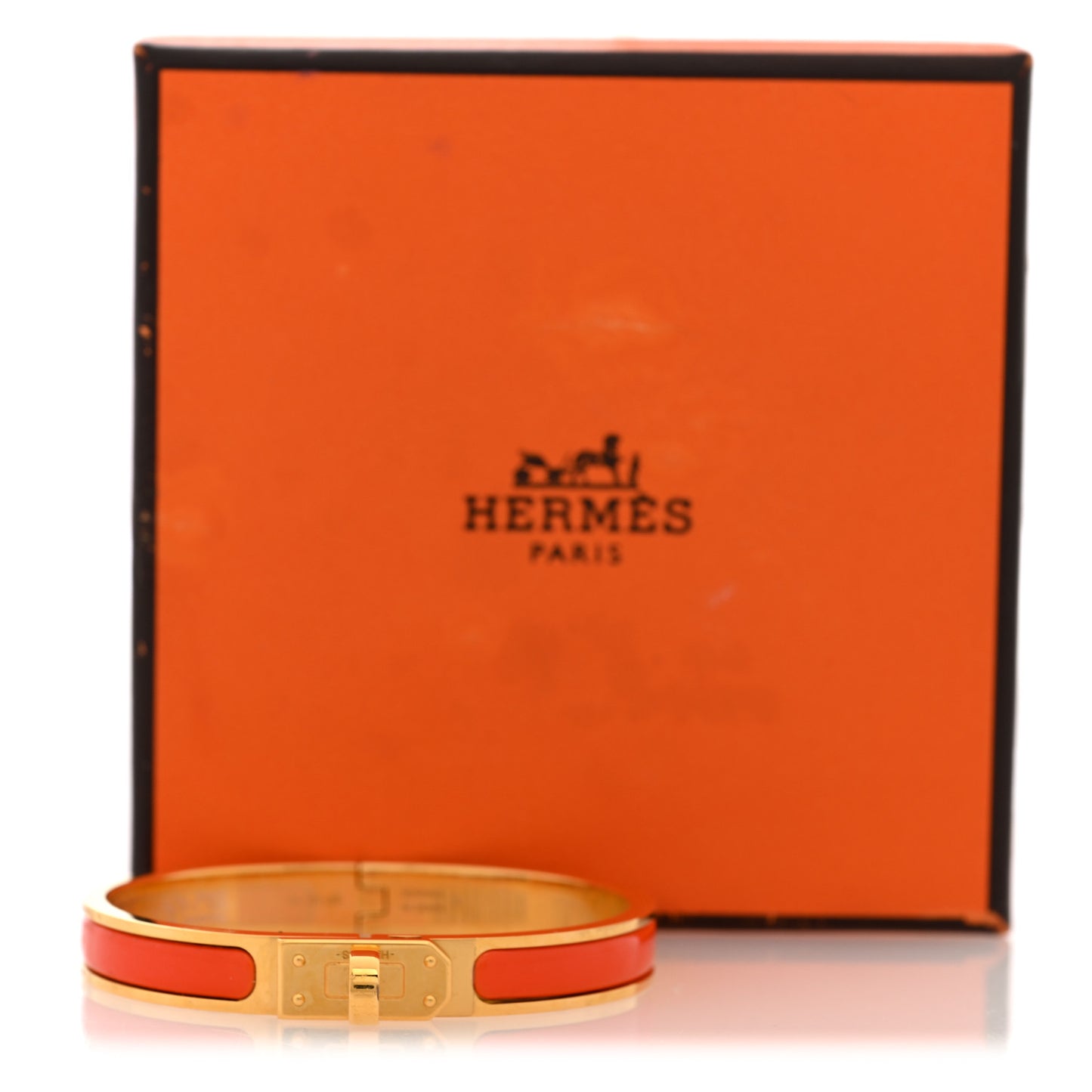 Enamel Mini Clic Kelly Bracelet PM Orange Fruite