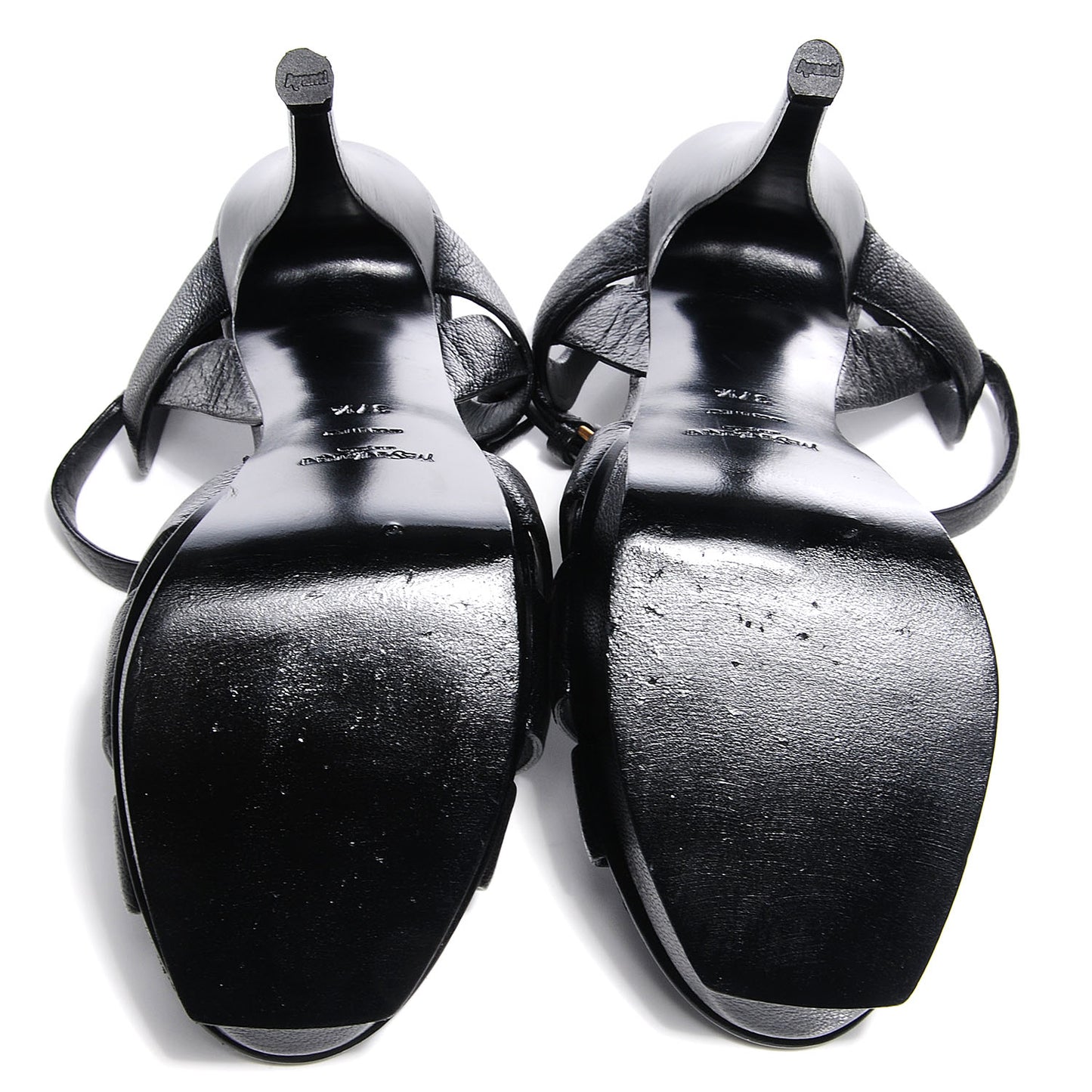 Calfskin Tribute 105 Platform Sandals Black 37.5
