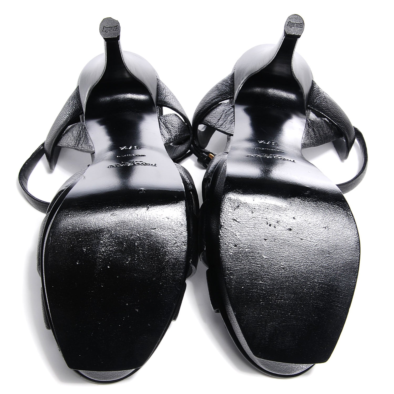 Saint Laurent Calfskin Tribute 105 Platform Sandals Black 37.5 5 of 7