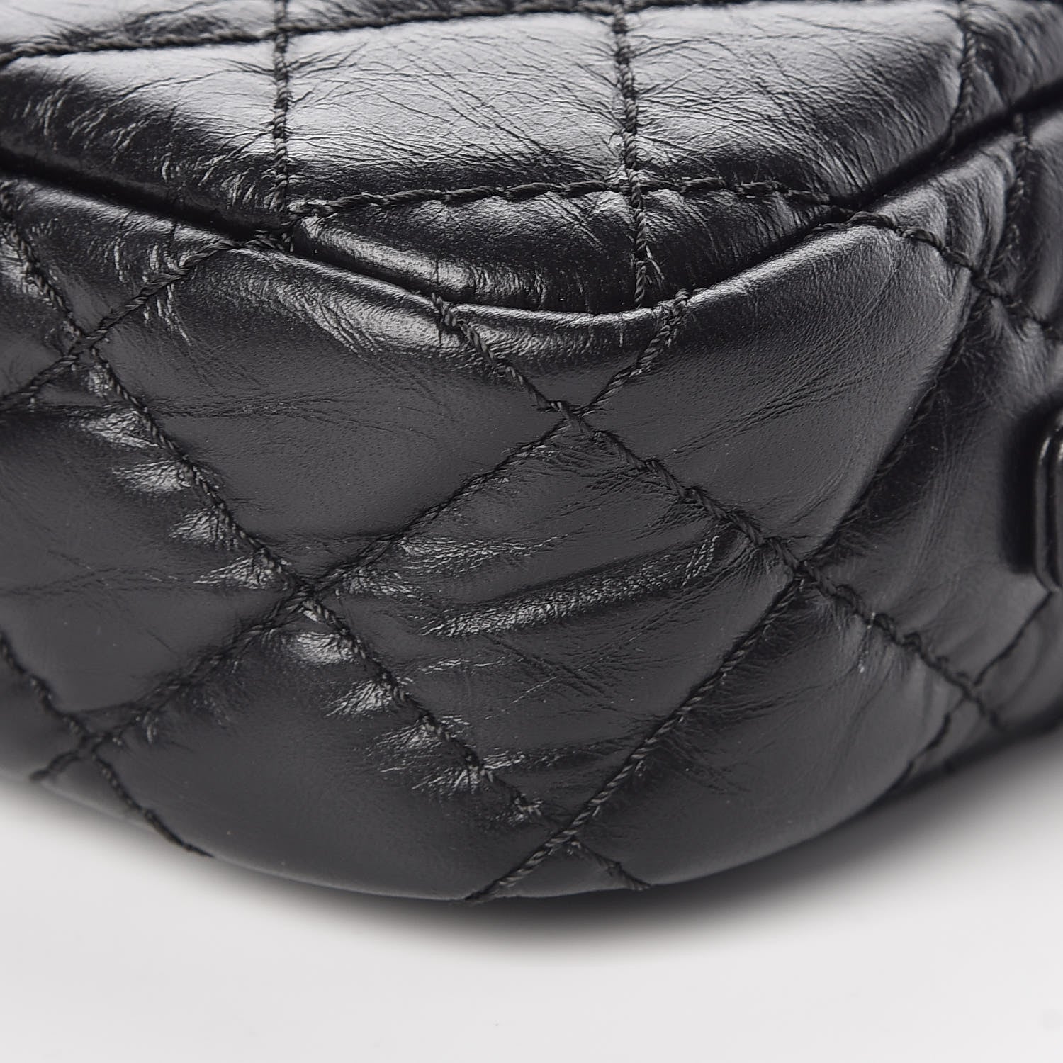 Chanel Aged Calfskin Quilted Mini Reissue Camera Case Black 9 of 10