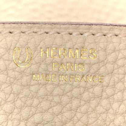 Hermes Togo Horseshoe Birkin 25 Craie Gold 6 of 11
