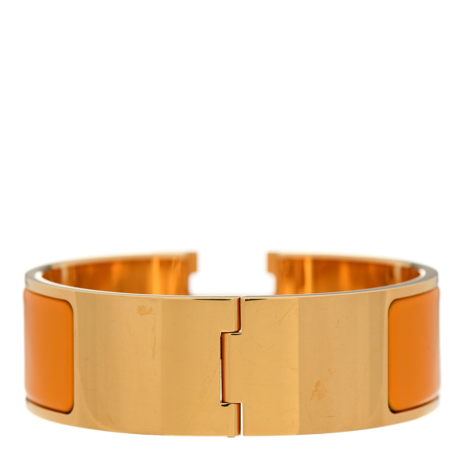 Hermes Enamel Wide Clic Clac H Bracelet PM Jaune Madras 3 of 6