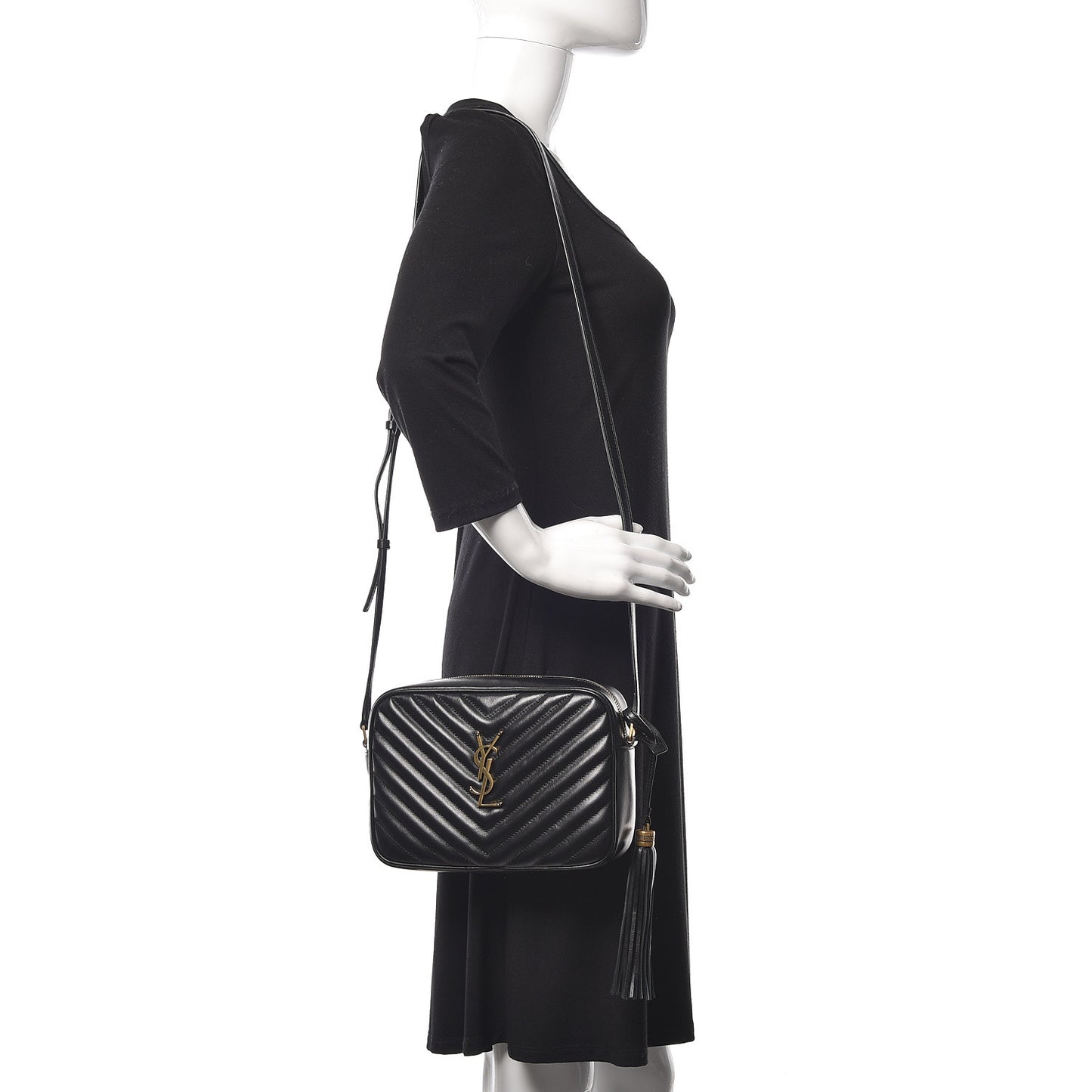 Calfskin Matelasse Monogram Lou Camera Bag Black