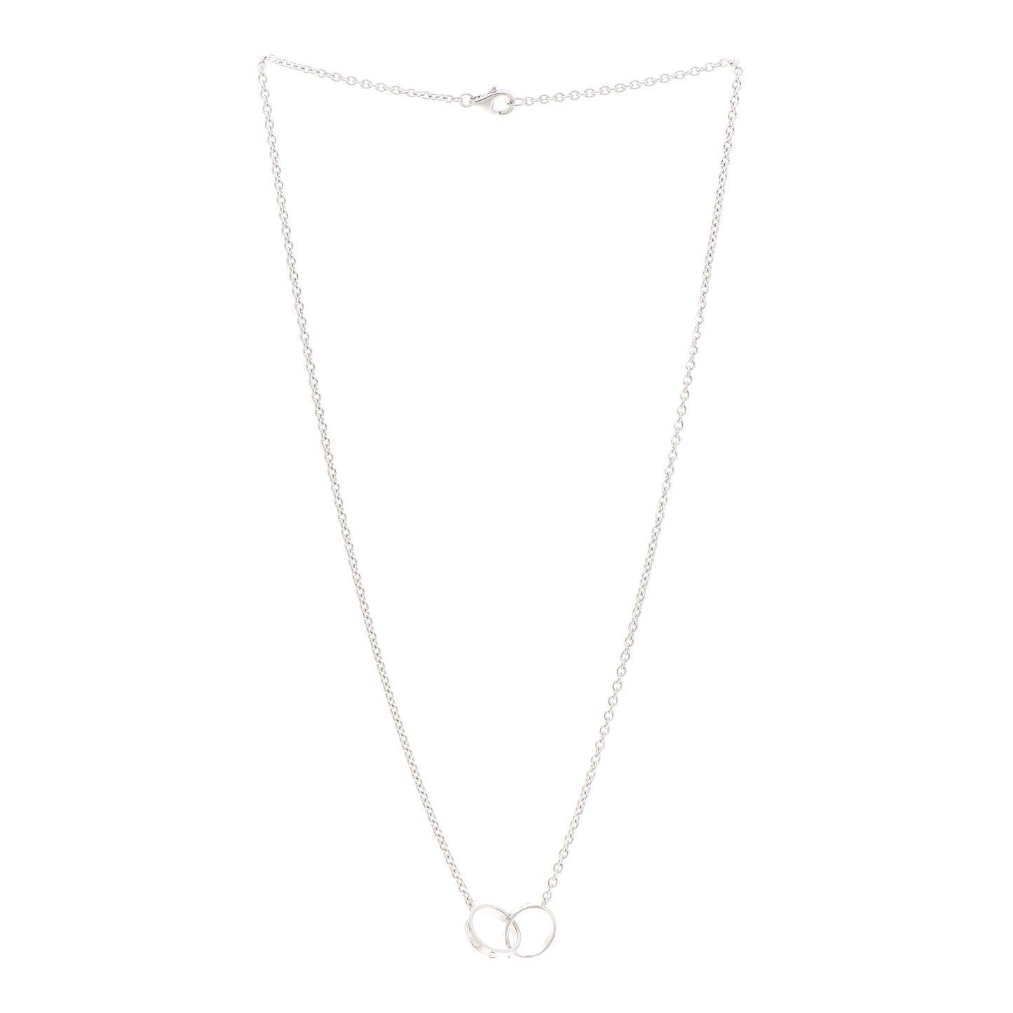 18K White Gold Interlocking LOVE Necklace