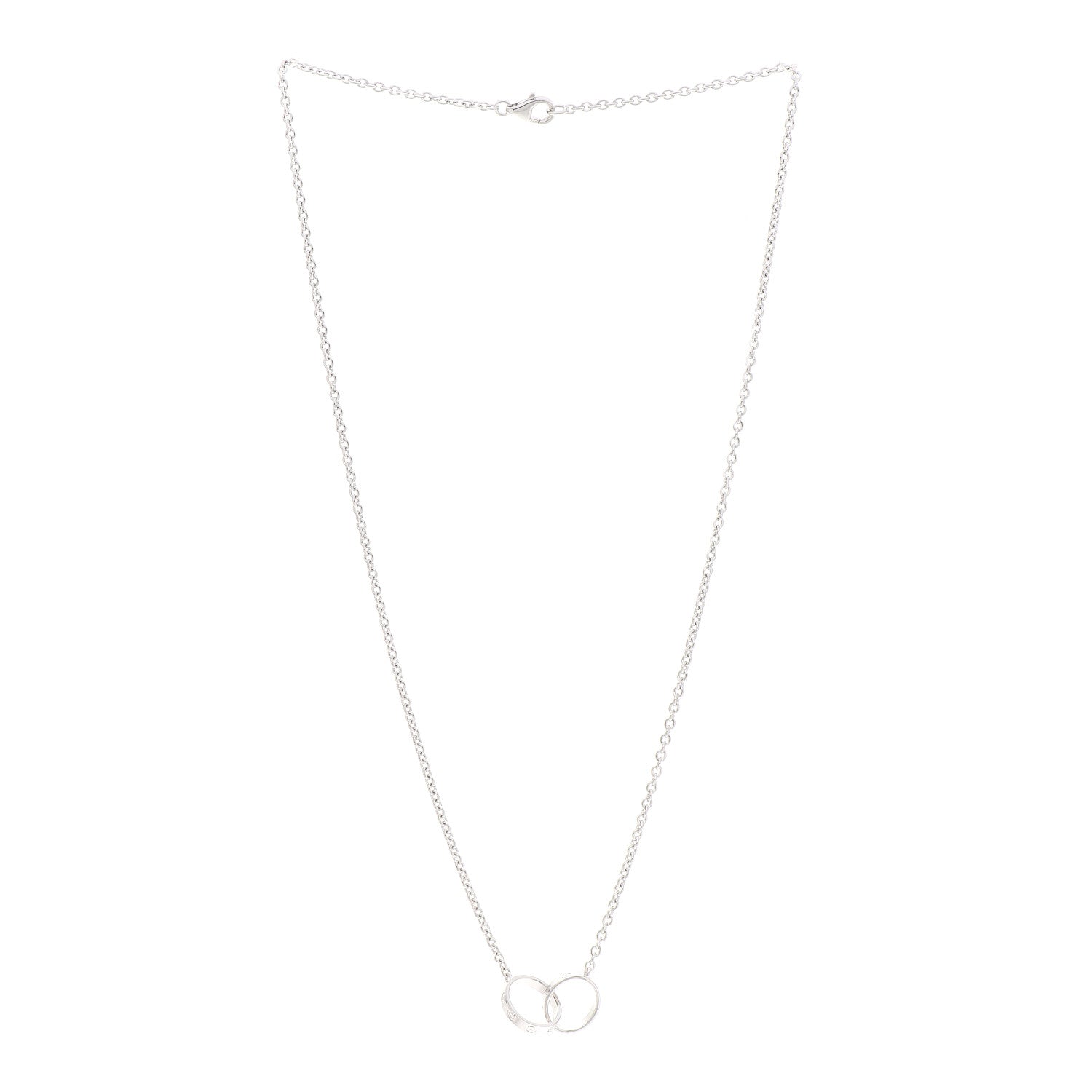 Cartier 18K White Gold Interlocking LOVE Necklace 3 of 6