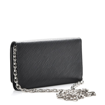Louis Vuitton Epi Twist Chain Wallet Black 3 of 7