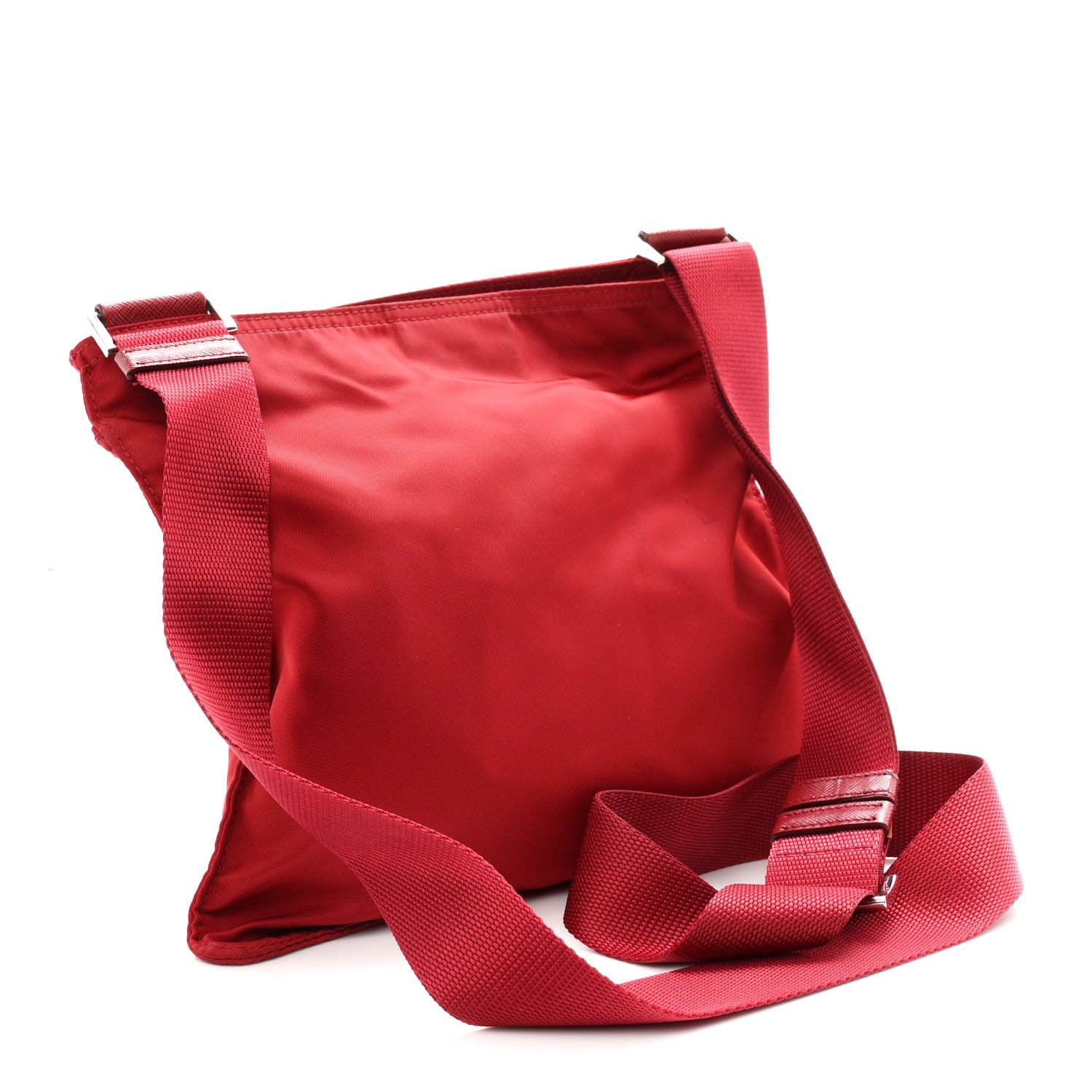 Prada Nylon Vela Saffiano Flat Messenger Bag Rosso 3 of 12