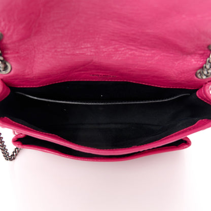 Saint Laurent Crinkled Calfskin Matelasse Monogram Baby Niki Chain Satchel Freesia 5 of 13