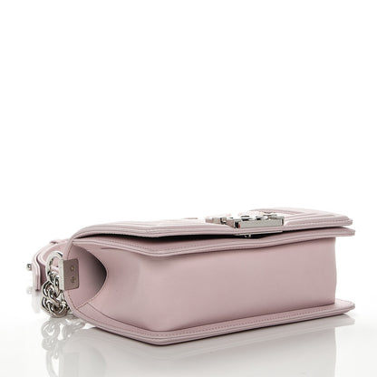 Chanel Lambskin Iridescent PVC Chevron Quilted Small Boy Flap Light Pink Silver 4 of 7
