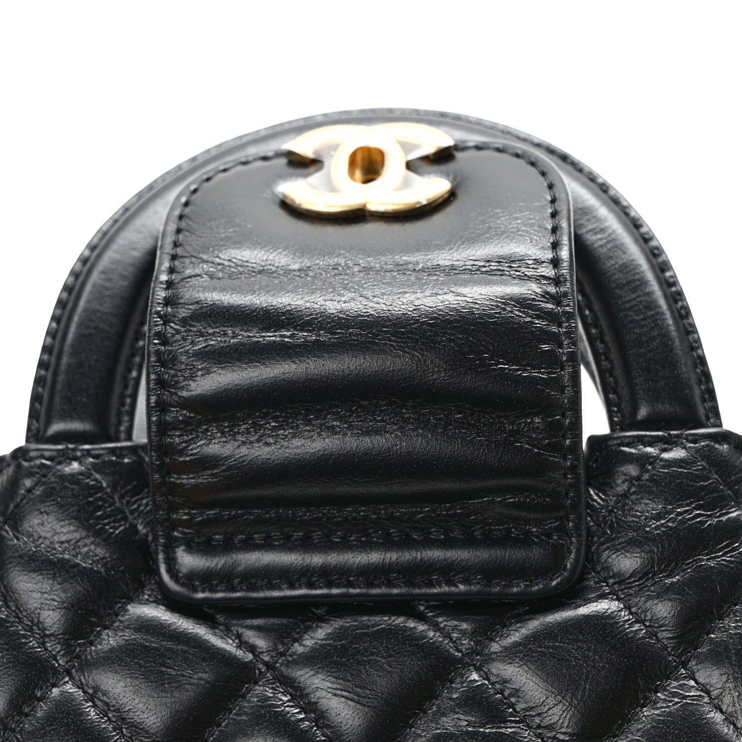 Chanel Shiny Aged Calfskin Quilted Mini Nano Kelly Shopper Black 11 of 12
