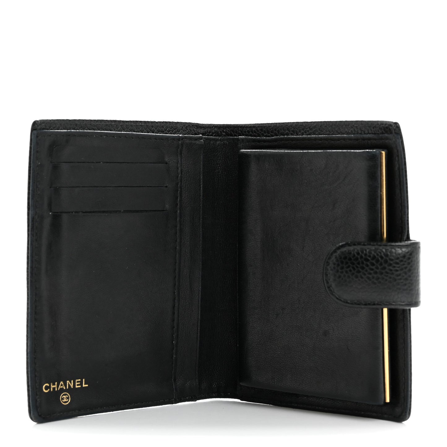 Caviar Timeless CC Compact French Wallet Black
