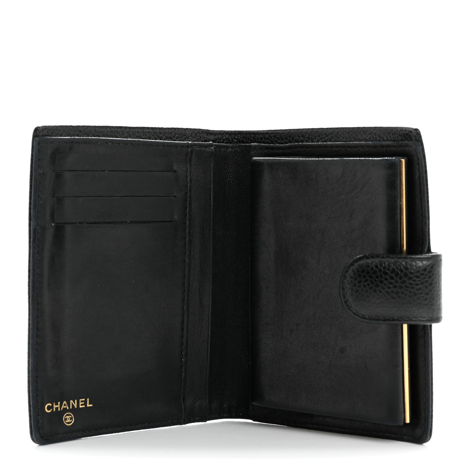 Chanel Caviar Timeless CC Compact French Wallet Black 5 of 13