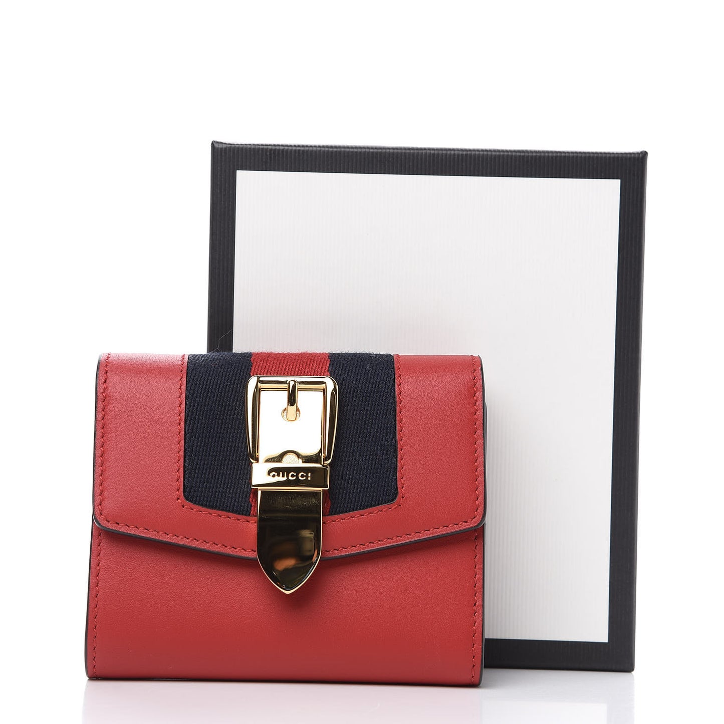 Calfskin Sylvie Wallet Hibiscus Red