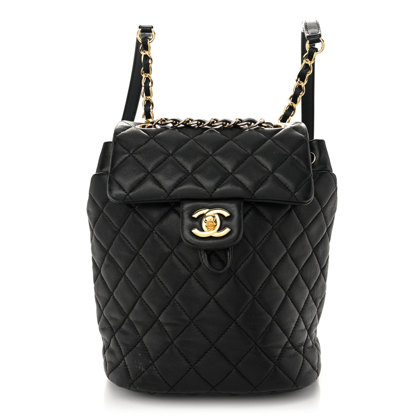 Lambskin Quilted Mini Urban Spirit Backpack Black