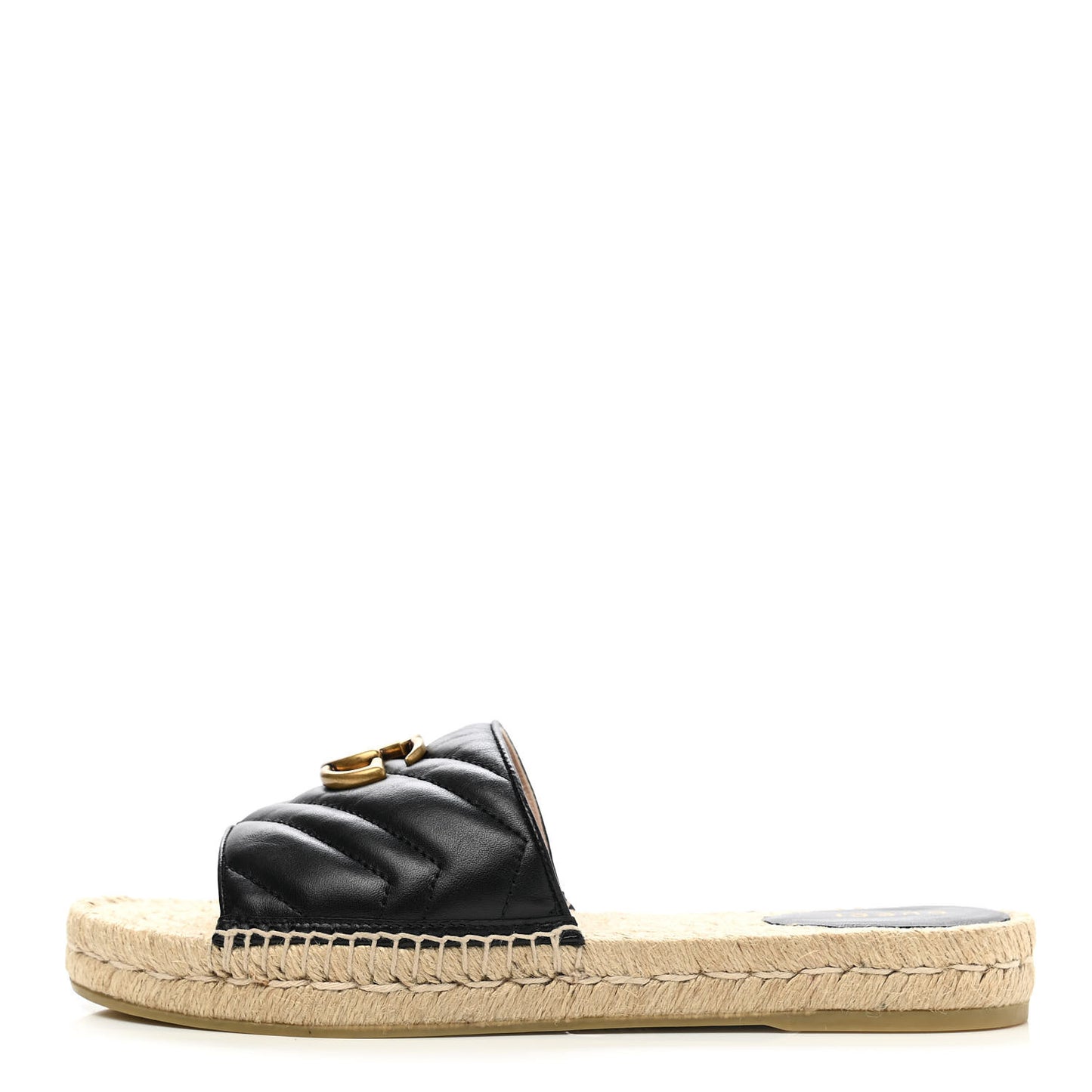 Nappa Matelasse GG Marmont Espadrille Slide Sandals 40 Black