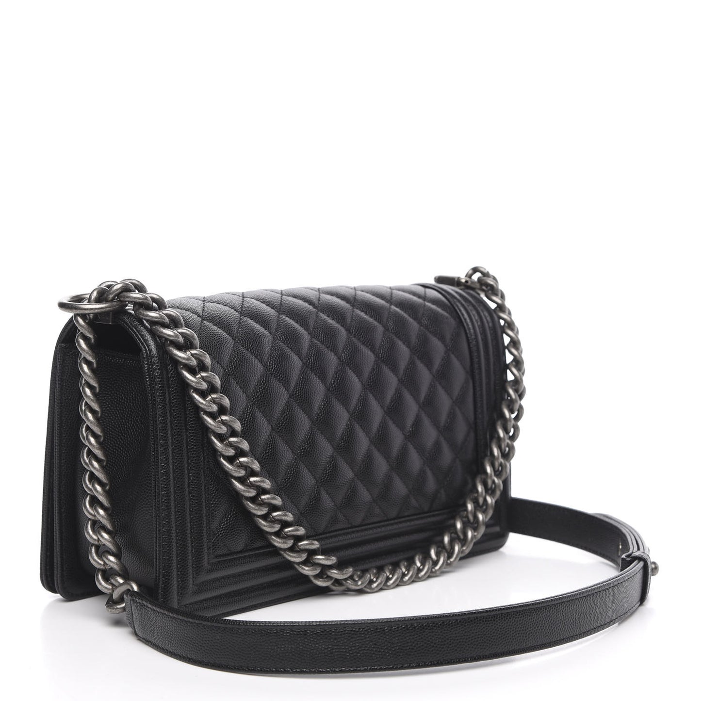 Caviar Quilted Medium Boy Flap Black