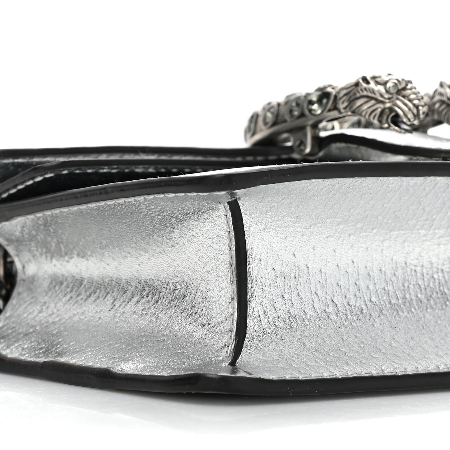 Metallic Calfskin Super Mini Dionysus Shoulder Bag Silver