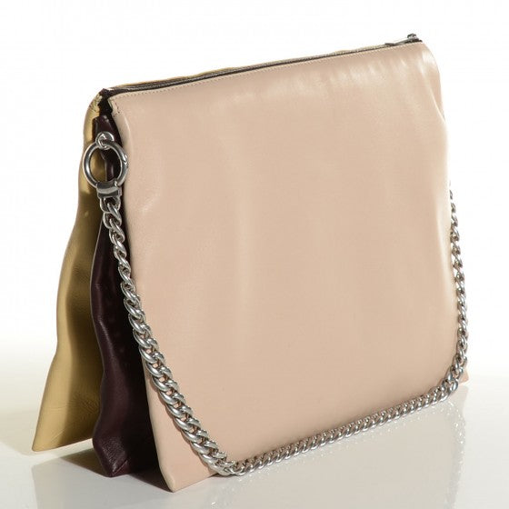 Lambskin Soft Trio Zipped Bag Vanilla