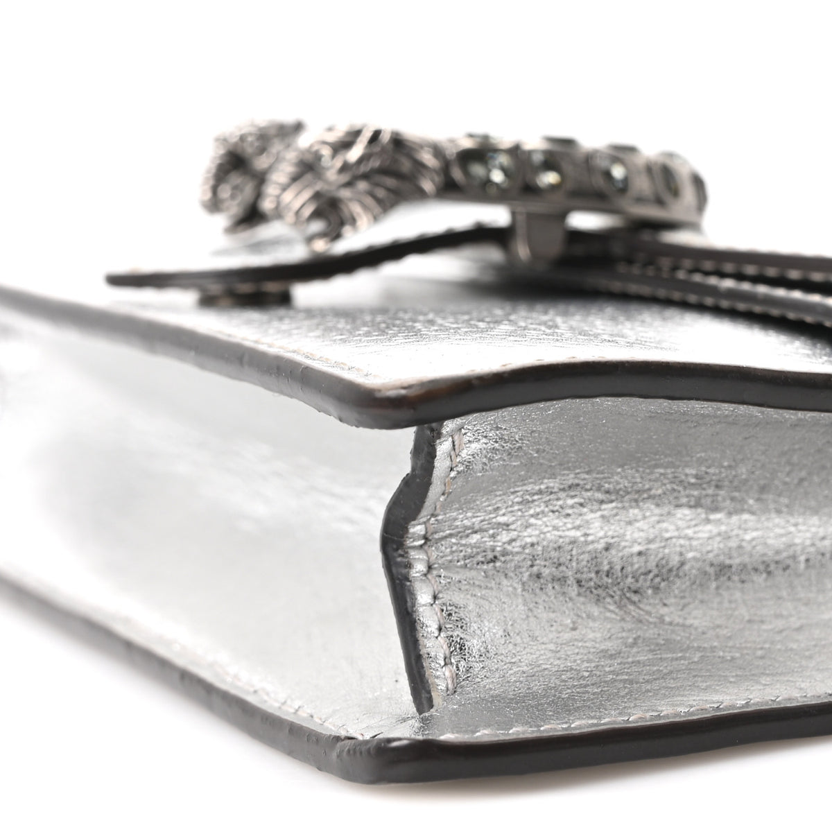 Gucci Metallic Calfskin Super Mini Dionysus Shoulder Bag Silver 10 of 10