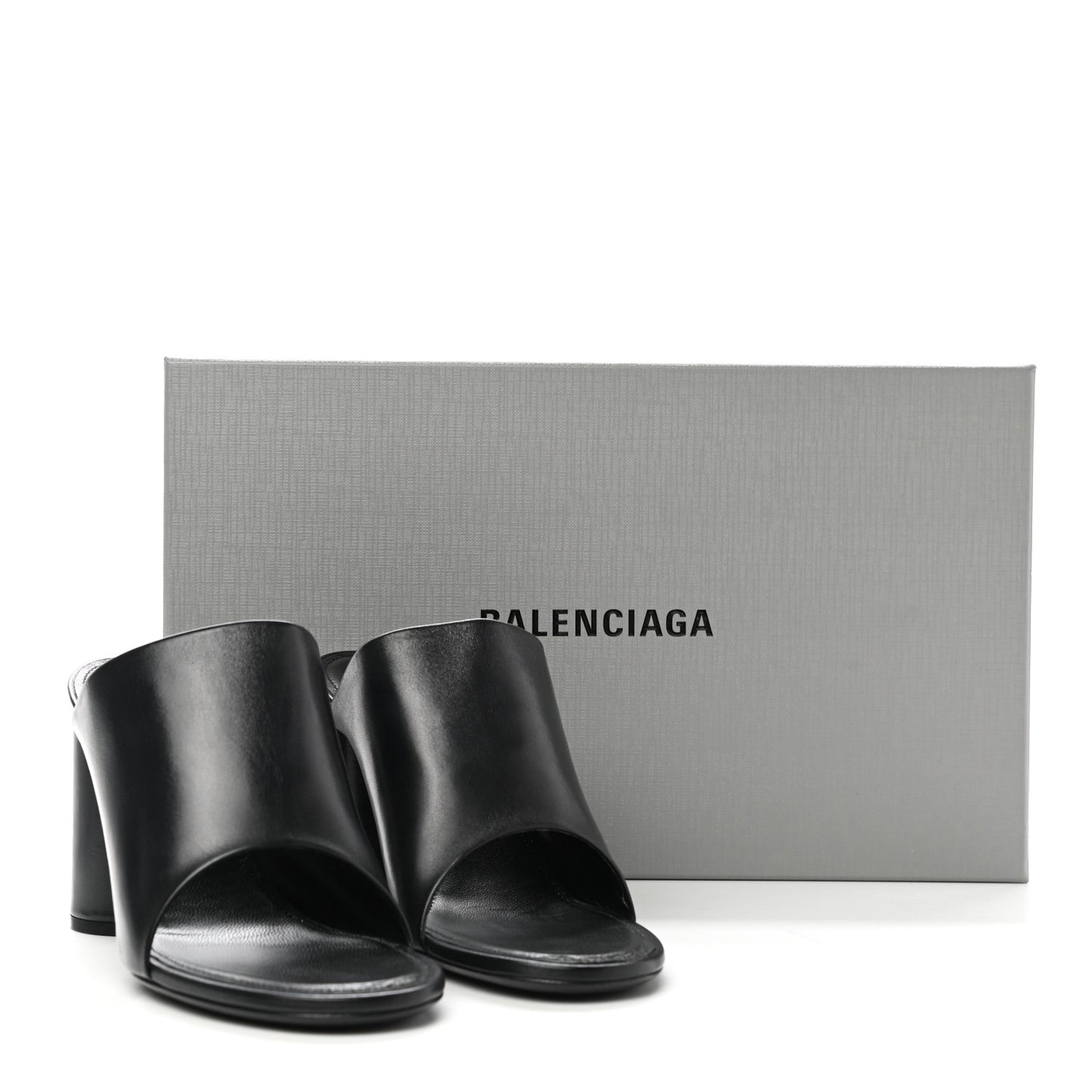 Shiny Sheepskin Oval 90mm Mule Pump 38 Black White