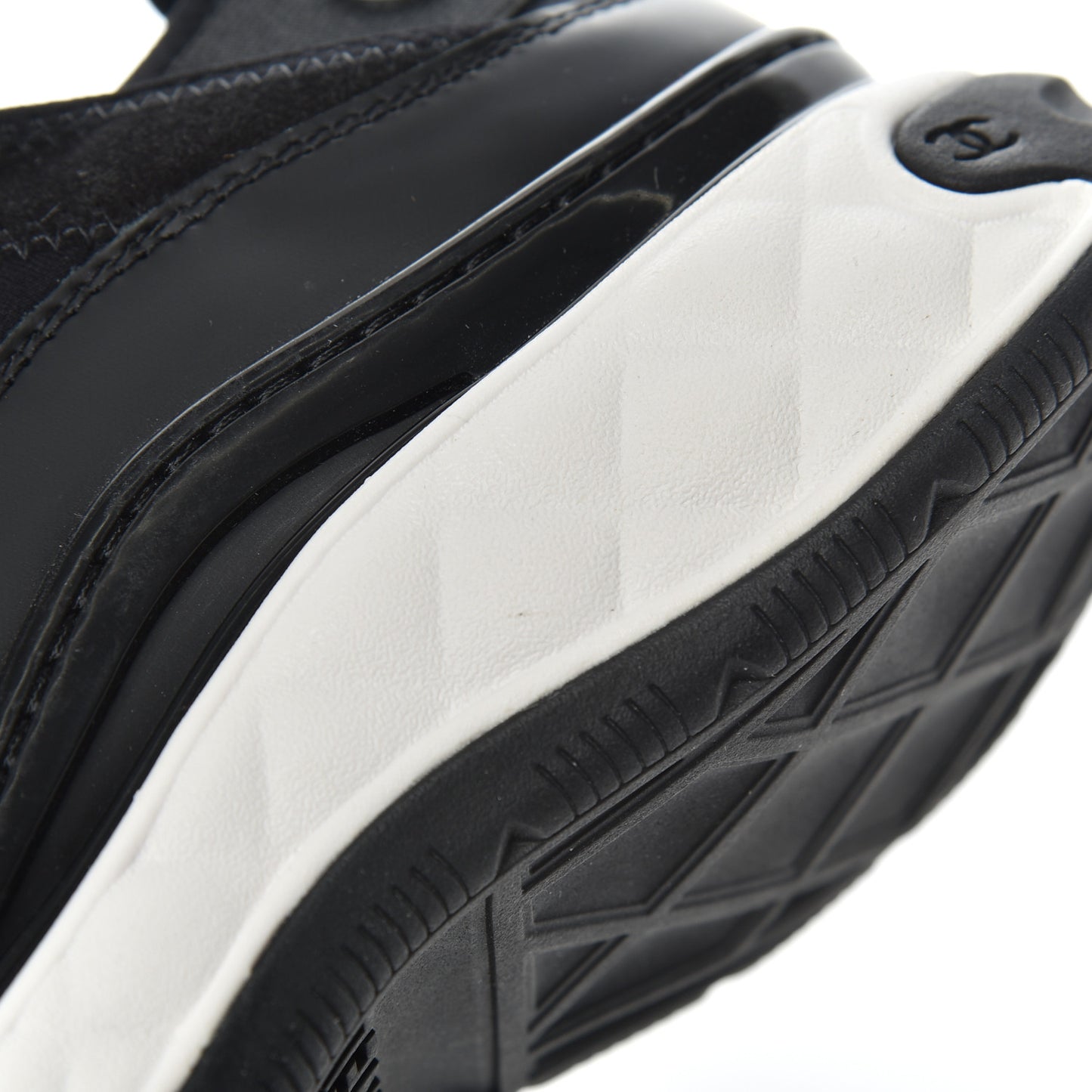 Velvet Calfskin Mixed Fibers CC Sneakers 38.5 Black