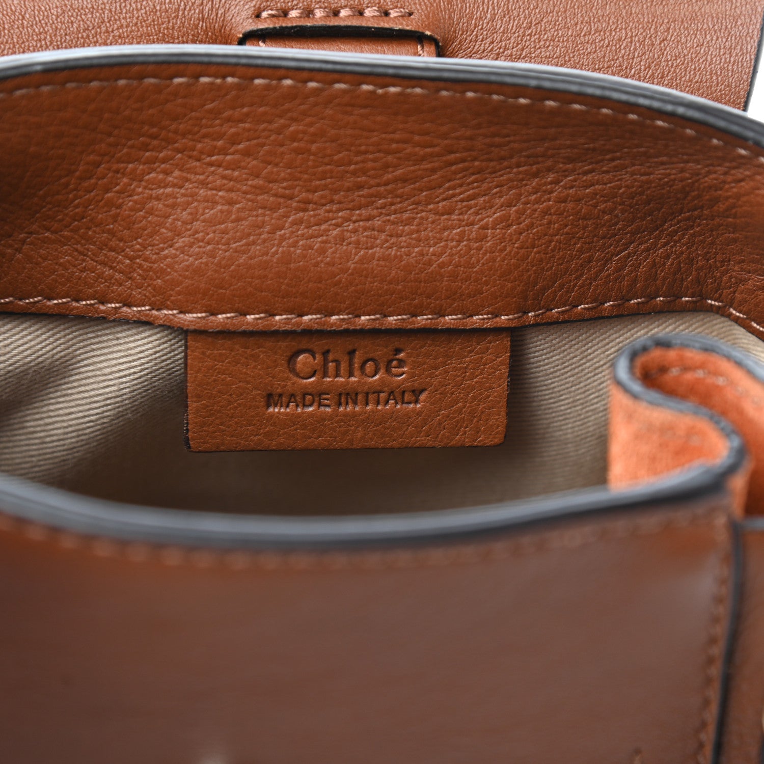 Chloe Suede Calfskin Mini Faye Backpack Tan 4 of 5