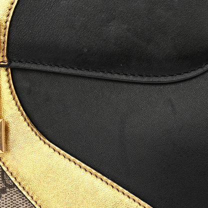 Gucci Nappa GG Supreme Monogram Medium Osiride Top Handle Bag Black Oro Vecchio Beige Ebony 14 of 18