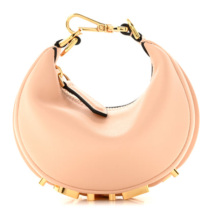 Fendi Vitello Grace Matte Nano Fendigraphy Hobo Charm Light Rose 1 of 10