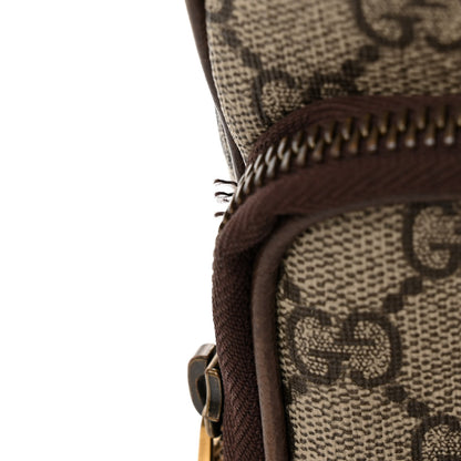 Gucci GG Supreme Monogram Mini Neo Vintage Double Zip Messenger Bag Beige New Acero Crop 11 of 11